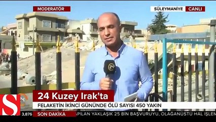 24 TV Kuzey Irak'ta deprem bölgesini böyle görüntüledi