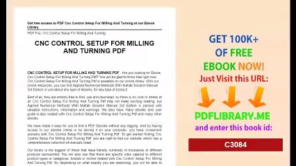 Cnc Control Setup For Milling And Turning