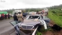 African Politician Killed When Steel Rail Goes Through His Benz