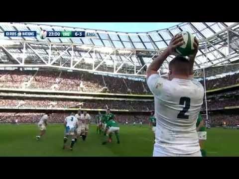 Sean O'Brien takes on England midfield, Ireland v England, 1st March 2015