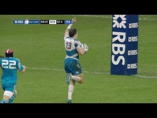 Amazing Turnover and Pick-up by Sean Lamont Try Scotland v Italy 09 Feb 2013