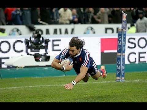 Huget 2nd try from kick ahead - France v England 1st February 2014