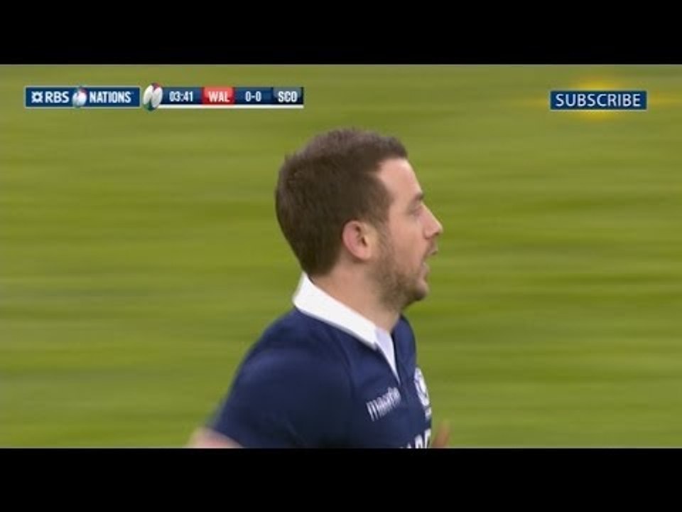 Greig Laidlaw opening Penalty - Wales v Scotland 15th March 2014