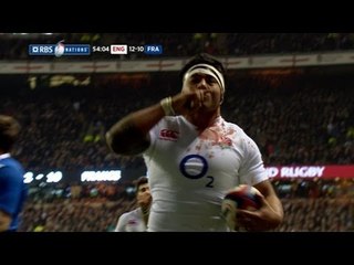 Manu Tuilagi Scores a Great Try Against France