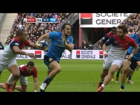 Brilliant Canna offload almost puts Campagnaro over! | RBS 6 Nations