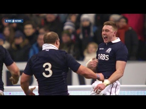 Scotland overlap & handling set up Dougie Fife for a fantastic try, France v Scotland, 07th Feb 2015