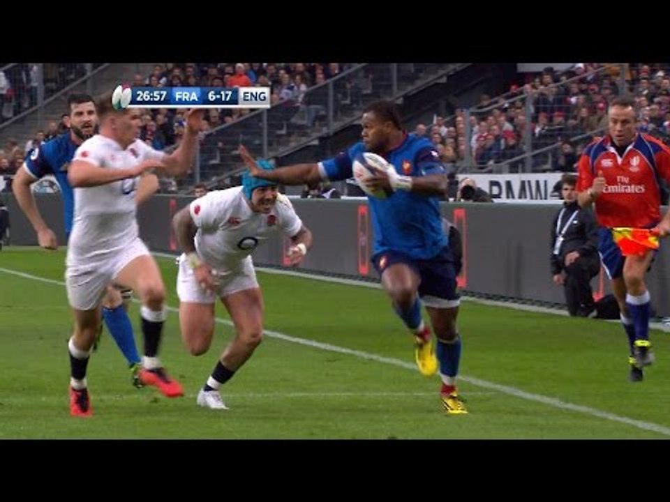 Virimi Vakatawa great take and run down the wing! | RBS 6 Nations