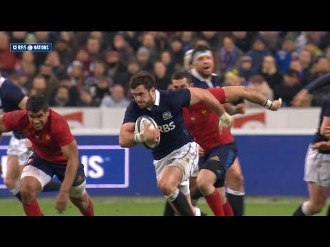 Scotland interception makes great yards, France v Scotland, 07th Feb 2015