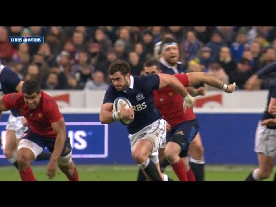 Scotland interception makes great yards, France v Scotland, 07th Feb 2015