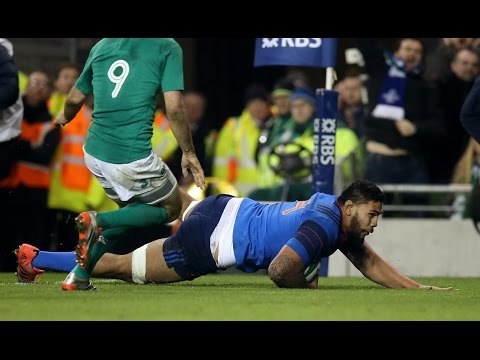 Romain Taofifenua dives in for Try - Ireland v France, 14th Feb 2015