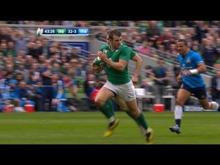 Jared Payne intercepts to score under the posts! | RBS 6 Nations