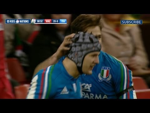 Michele Campagnaro Second Try on his RBS 6 Nations Debut! Wales v Italy 1st Feb 2014