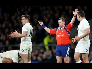Christoper Robshaw telling off by Nigel Owens, England v France, 21st March 2015