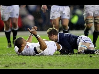 Luther Burrell bursts through for Try - Scotland v England 8th February 2014