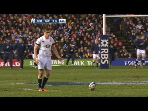 Owen Farrell Missed Penalty goes left & wide - Scotland v England 8th February 2014