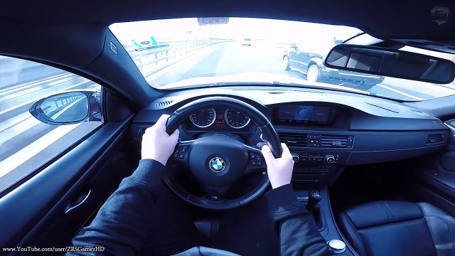 BMW E92 M3 POV Test Drive Acceleration 6 Speed Manual Launch Sound