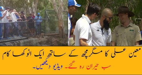 Moeen Ali With Crocodile!