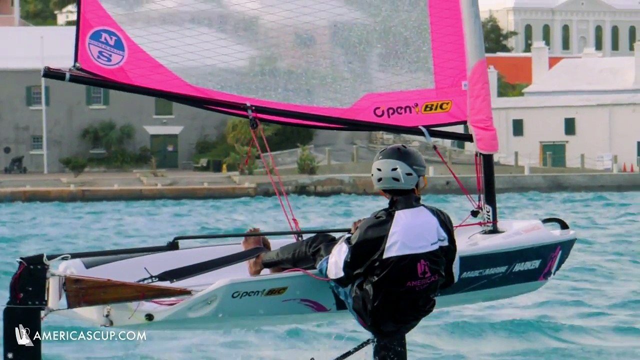 America's Cup Endeavour Program foiling O'pen BIC - from YouTube