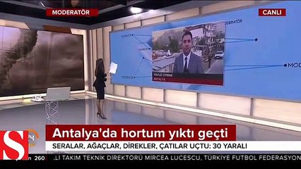 Antalya'da hortum yıktı geçti!;