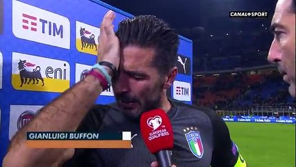 Download Video: Les larmes de Gianluigi Buffon après l'échec de l'Italie contre la Suède