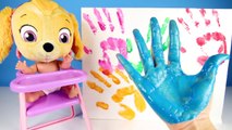 Paw Patrol Skye Learns Colors With Fidget Spinners | Chase Finger Paint Gumballs, Finger Family Song