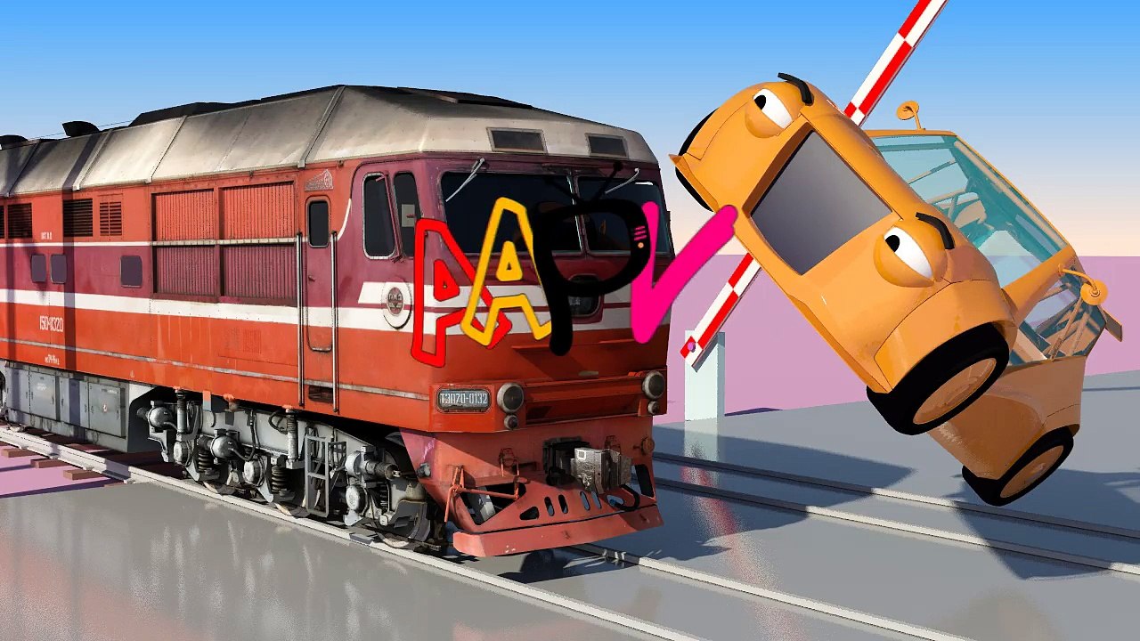 VIDS for KIDS in 3d (HD) - Train, Cars and Railroad Crossings Crashes 1 - AApV