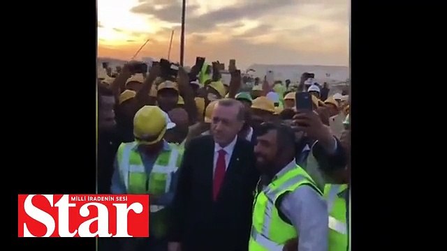 Kuveyt'teki Türk işçiler Erdoğan'ı bu tezahüratla karşıladı