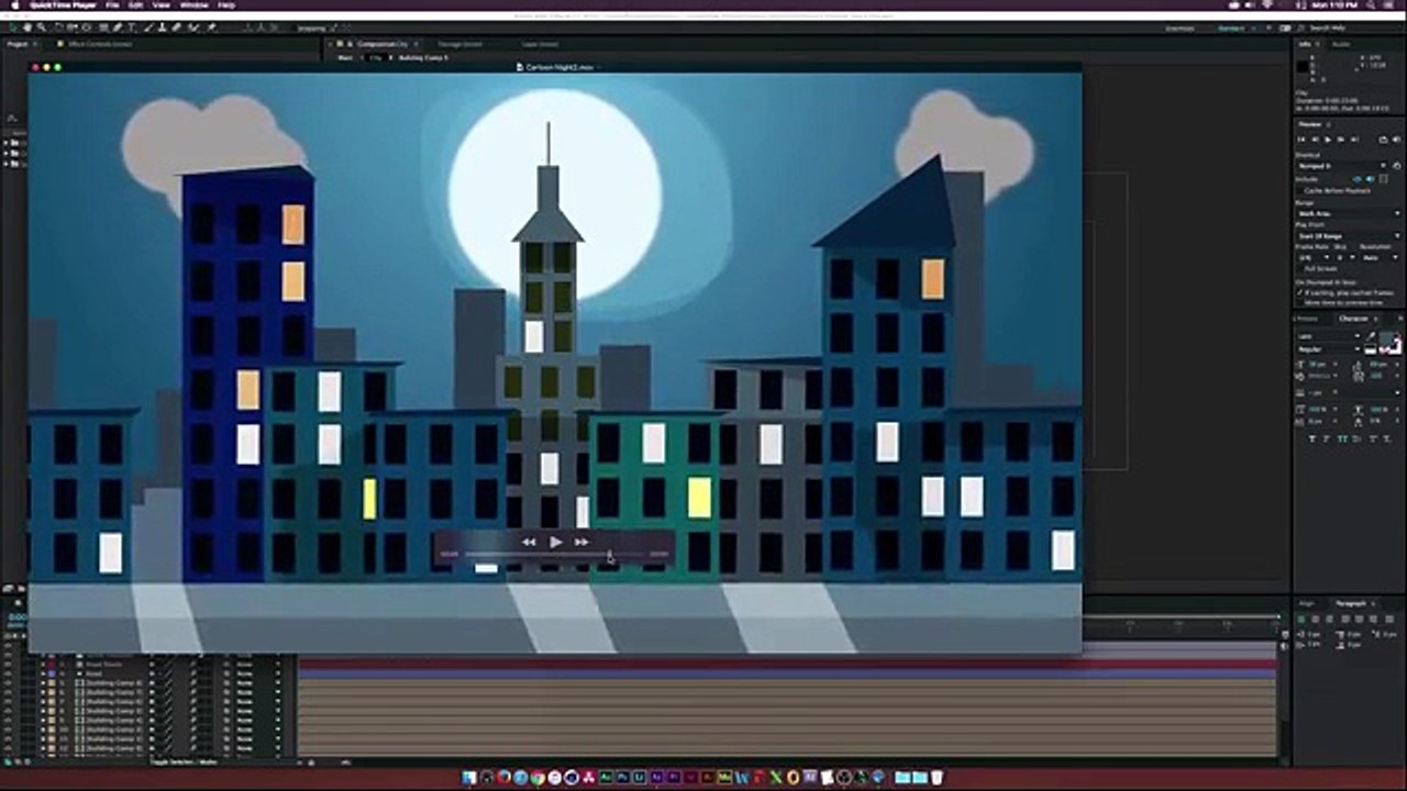 After Effects Tutorial: Cartoon Animation Night City