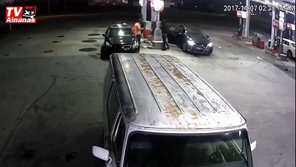 Ladrões Limpam Bomba de Gasolina