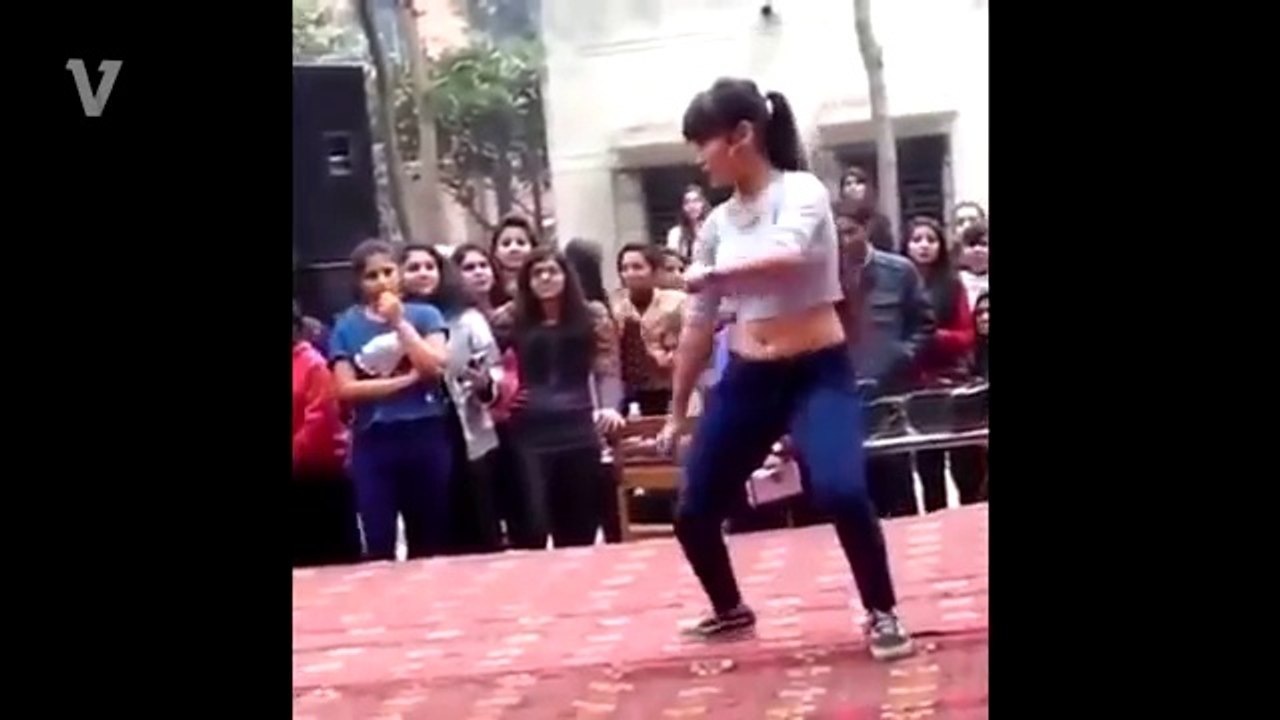 16 Year Old Indian College Girl is Dancing in a Party