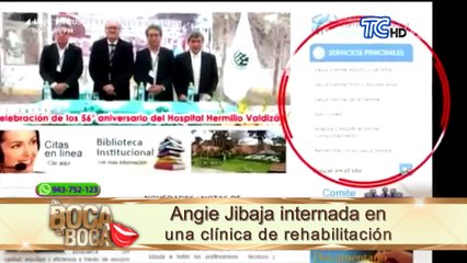 Angie Jibaja internada en una clínica de rehabilitación