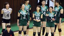 GSS東京サンビームズウォームアップエリアの様子【女子ﾊﾞﾚｰﾎﾞｰﾙVﾁｬﾚﾝｼﾞﾘｰｸﾞⅡ2017-2018】2017.11.11