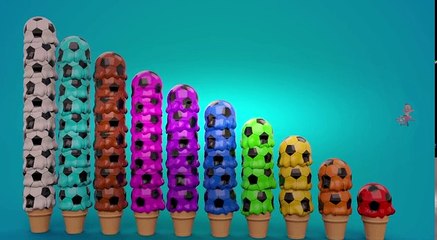 Learn Colors Numbers for Babies with Ice Cream Scoops Soccer Balls Kids Children Toddler Educational