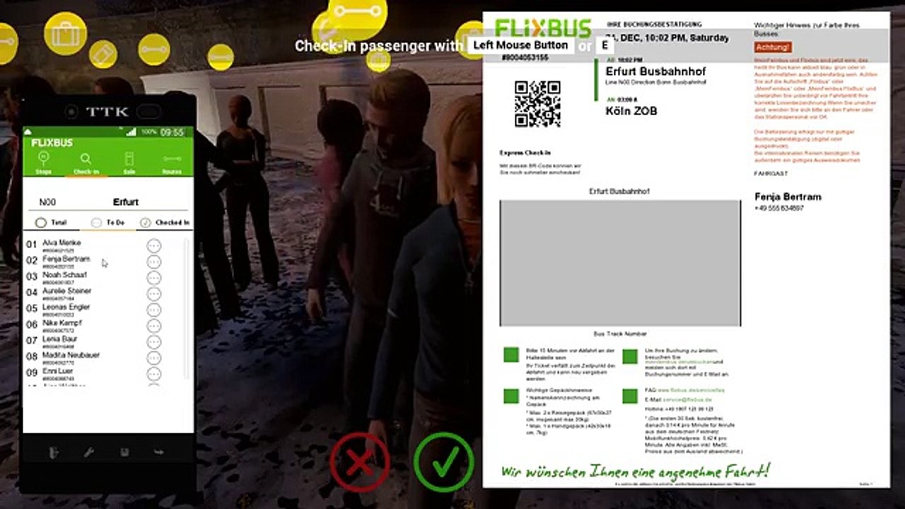 深夜の高速で危険な追突事故に遭遇 【 Fernbus Simulator 実況 #21 】