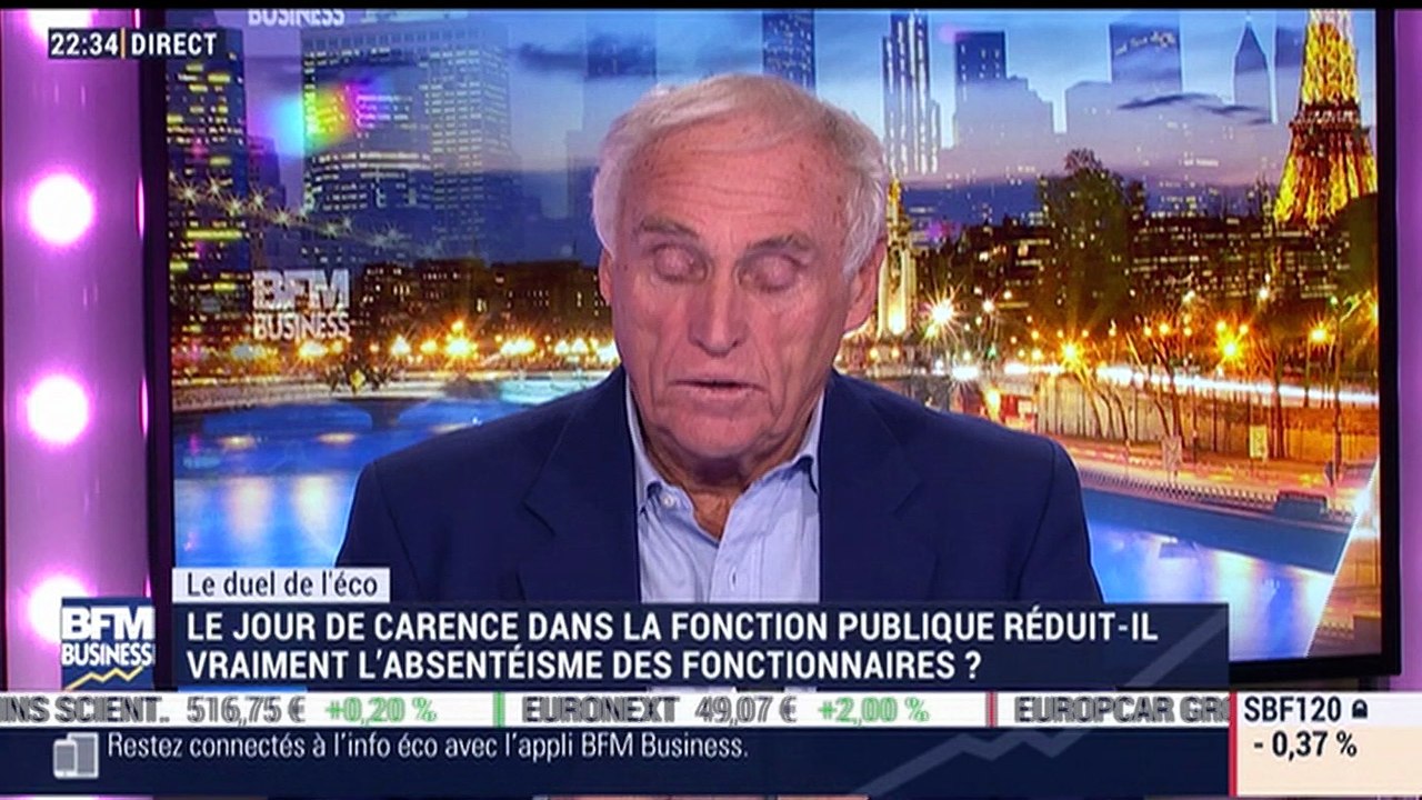 Le duel de l'éco: Le jour de carence dans la fonction publique réduit-il vraiment l'absentéisme des fonctionnaires ? - 14/11
