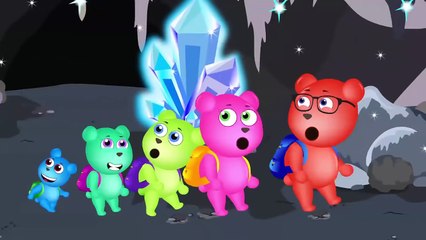 Mega Gummy Bear Swimming With A Shark Finger Family Nursery Rhymes for kids Toys Fun