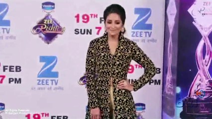 Beautiful Asha Negi Makes Fun at The Red Carpet of at Zee Rishtey Awards 2017