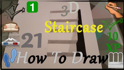 ✍ How To Draw 21 | 3D Staircase | Very Easy | 3D illusion