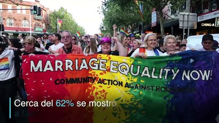 Australianos celebraron 'sí' popular al matrimonio homosexual