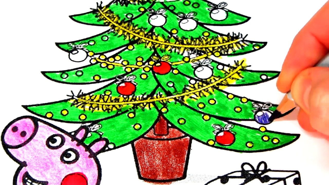 Peppa Pig Christmas Coloring Pages For Kids Video For Kids