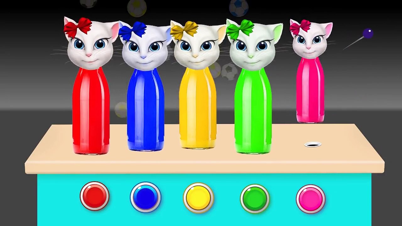 Colors Learn Colorful Angela Bottles Finger Family Song for Kids Poping Ballons colors learn