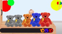 Learn Colors with Colorful Bear Soccer Balls WOODEN HAMMER Funny Cartoon for Kids Toddlers Babies