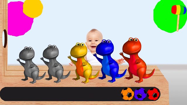 Learn Colors with Colorful Dinosaurs Soccer Balls WOODEN HAMMER Cartoon for Kids Toddlers Babies