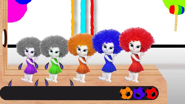 Learn colors with Colorful Talking Angela Soccer Balls Wooden Hammer Funny Cartoon for Kids Babies