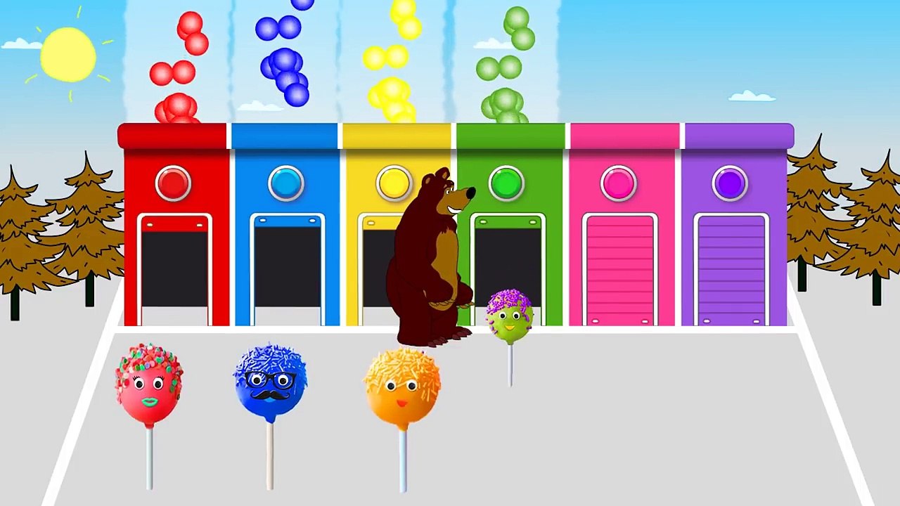 Learn Colors with Lollipos Cake Pops and Bear Nursery rhymes songs for kids