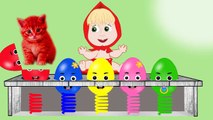 Learn colors with Masha and Surprise Eggs Colorful Animals Funn Cartoon Finger Family Nursery Rhymes