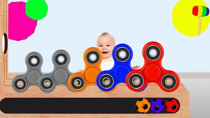 Learn Colors With Rainbow Fidget Spinner For Children Kids Learning Colours