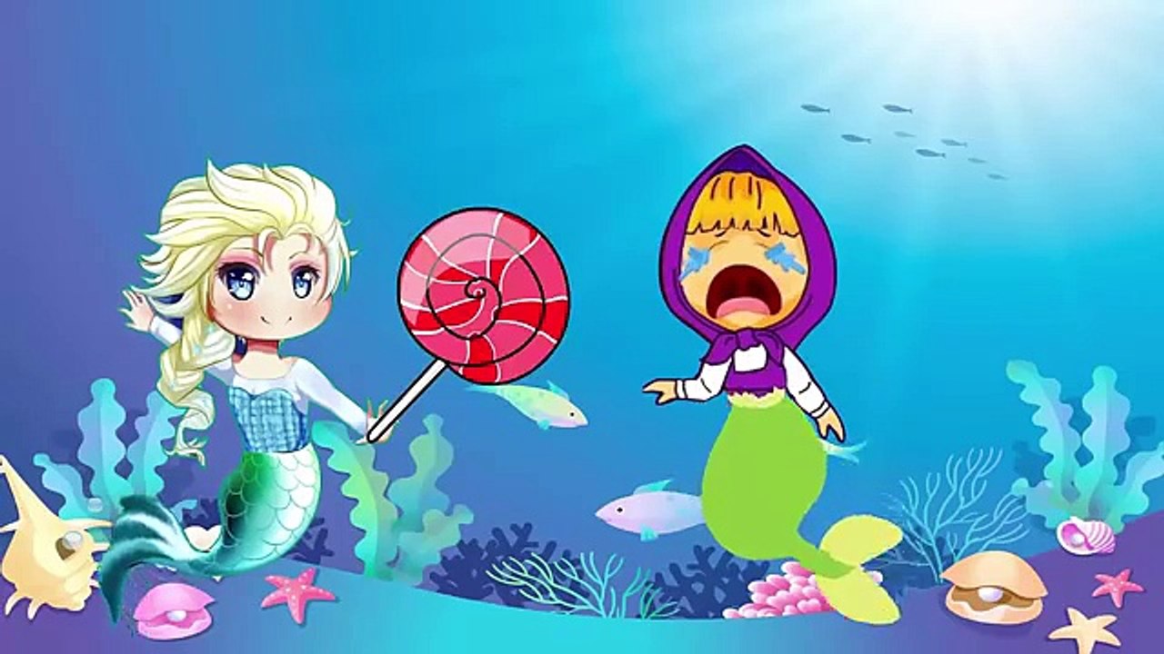 Elsa Crying Spiderman her Lollipop masha and the bear