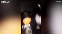 Floor collapses in an apartment during a large college party