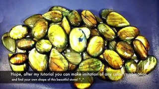 DIY Polymer Clay Realistic Labradorite Gemstone. Gemstone imitation technique. VIDEO Tutorial!